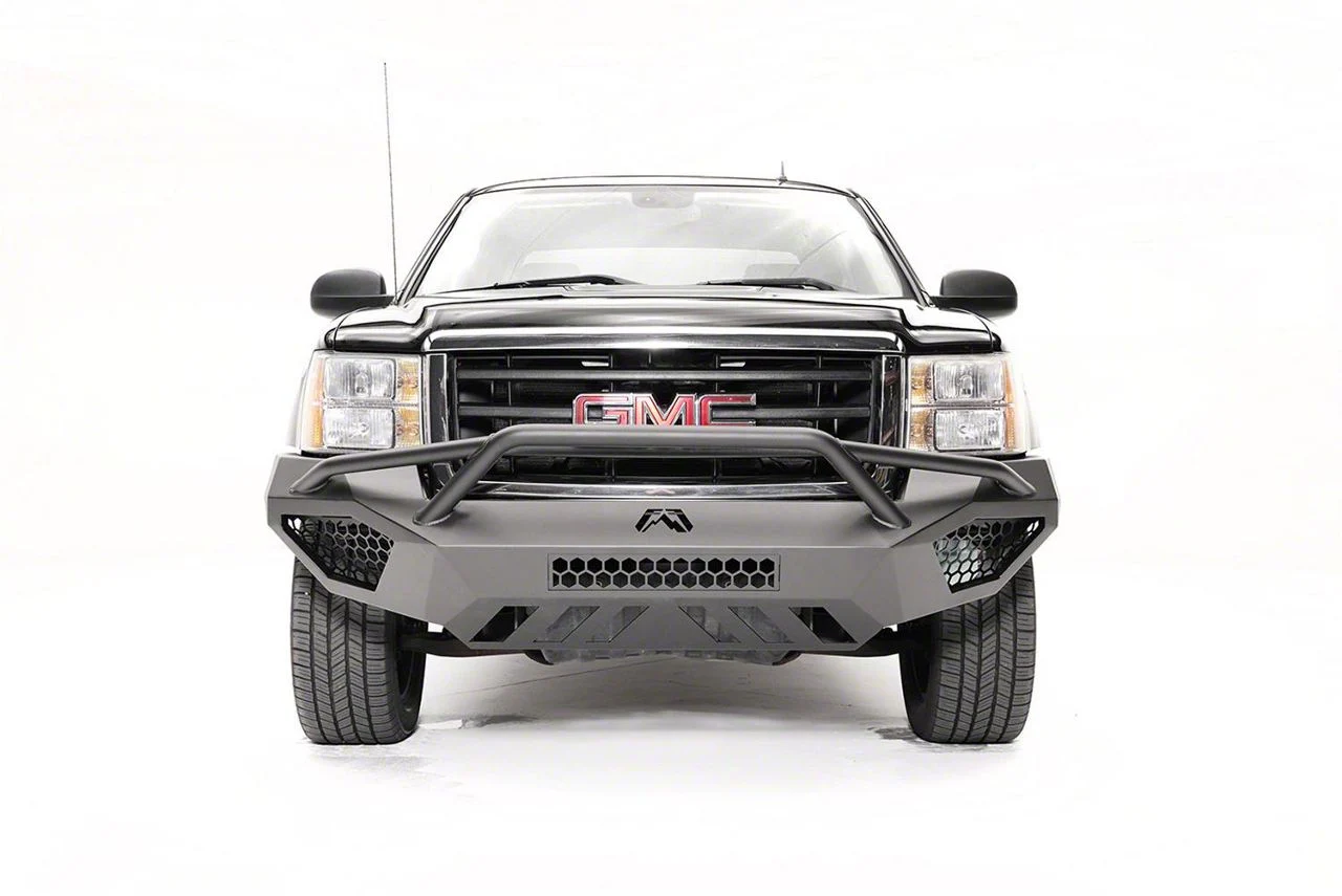 Fab Fours Vengeance Front Bumper with No Guard; Matte Black (07-13 Sierra 1500)