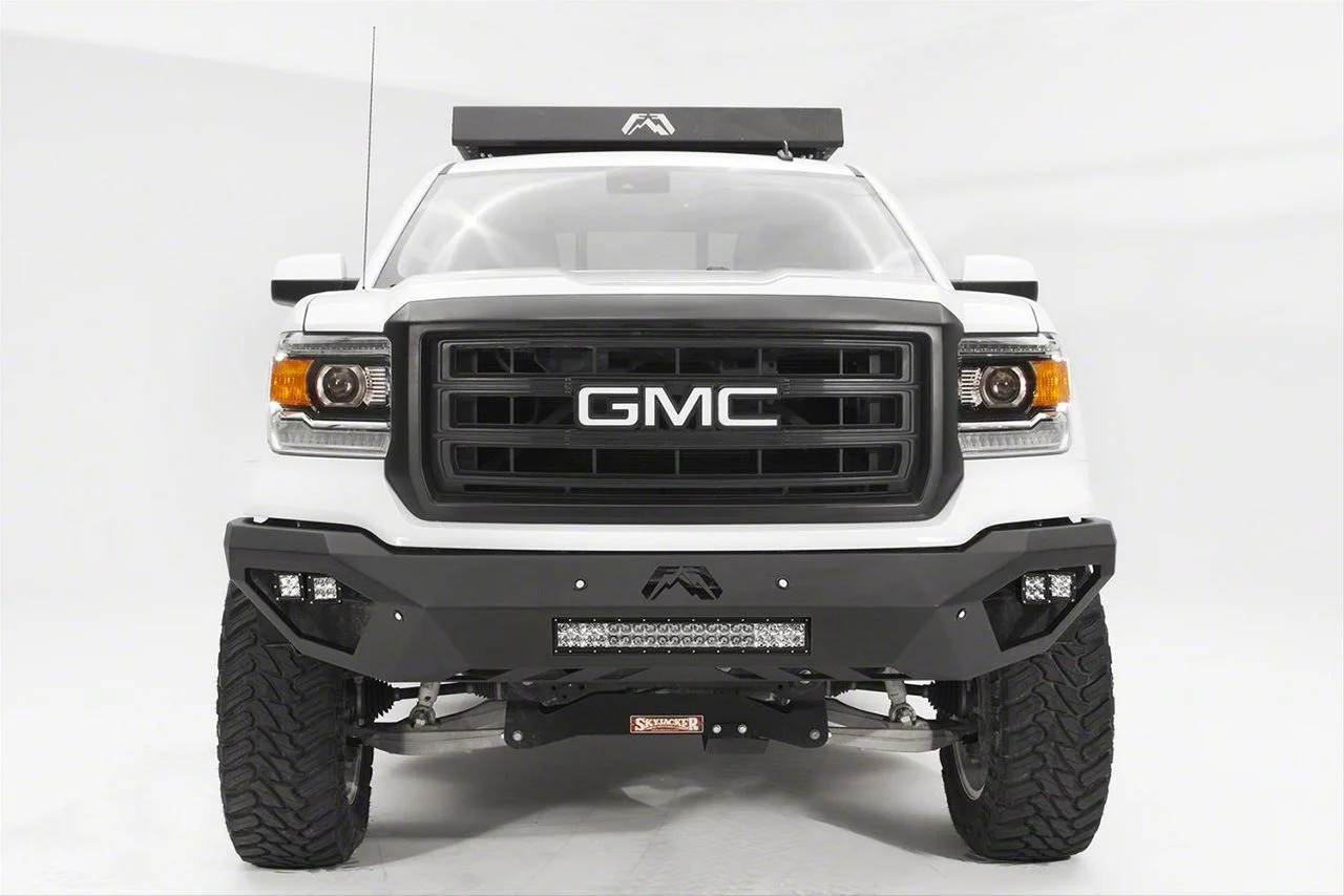Fab Fours Vengeance Front Bumper with No Guard; Matte Black (14-15 Sierra 1500)