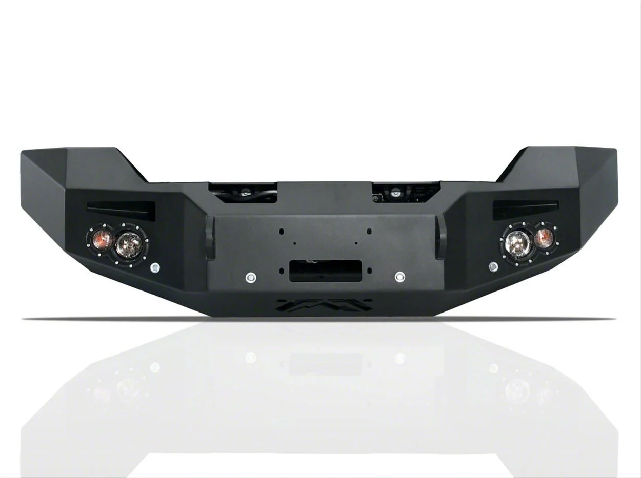 Fab Fours Vengeance Front Bumper with No Guard; Matte Black (16-18 Sierra 1500)