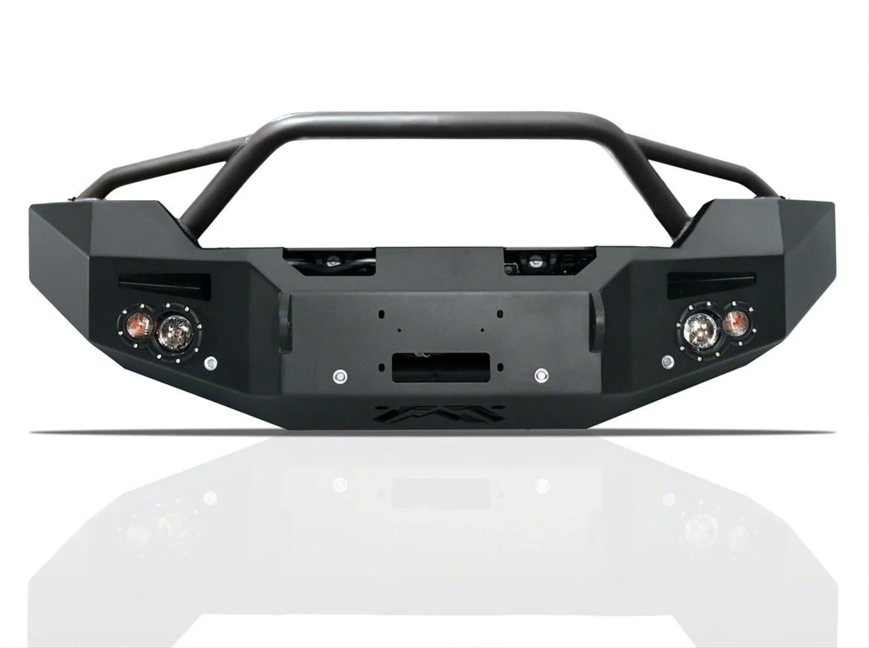 Fab Fours Vengeance Front Bumper with Pre-Runner Guard; Matte Black (16-18 Sierra 1500)