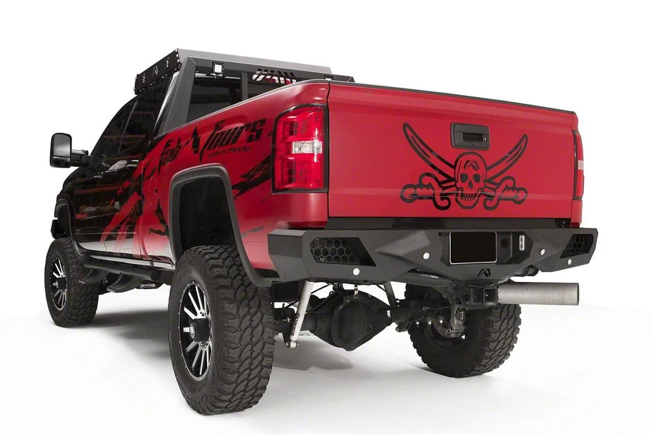 Fab Fours Vengeance Rear Bumper; Matte Black (07-13 Sierra 1500)