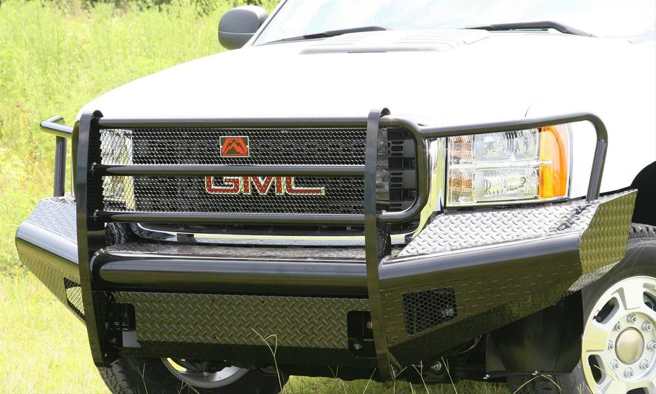 Fab Fours Black Steel Ranch Front Bumper with Full Guard; Matte Black (11-14 Sierra 2500 HD)