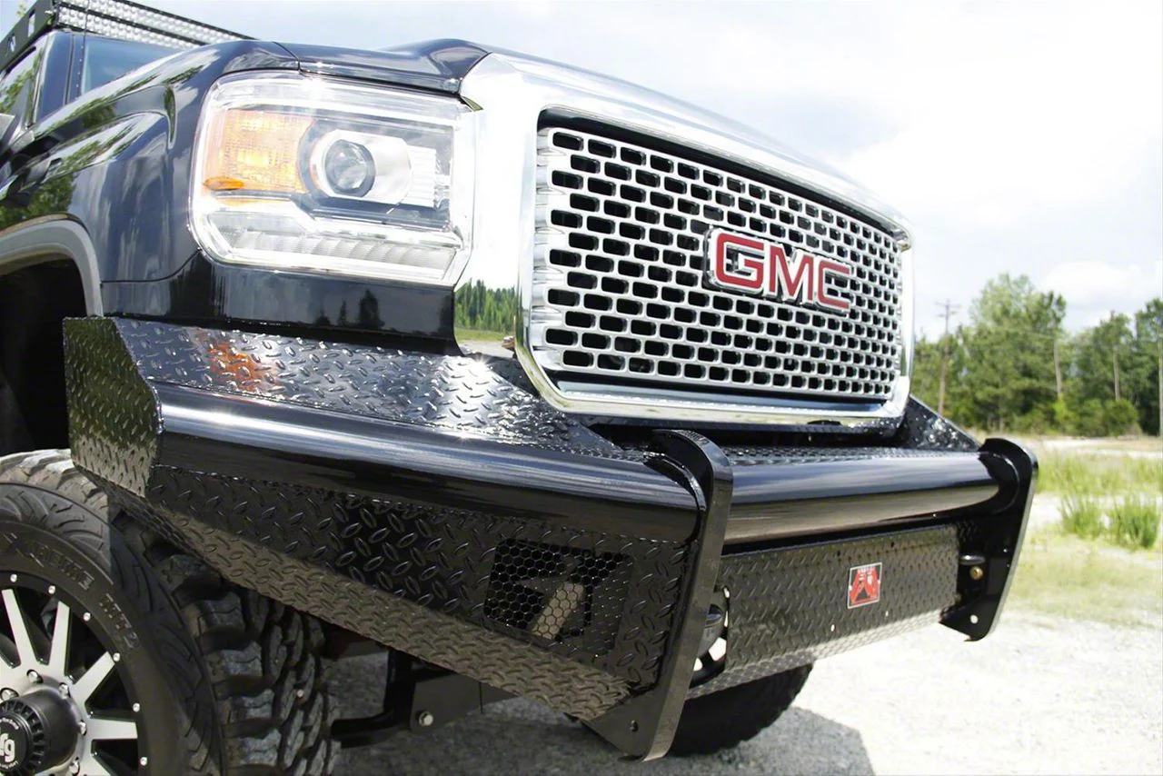 Fab Fours Black Steel Ranch Front Bumper with No Guard; Matte Black (07-10 Sierra 2500 HD)