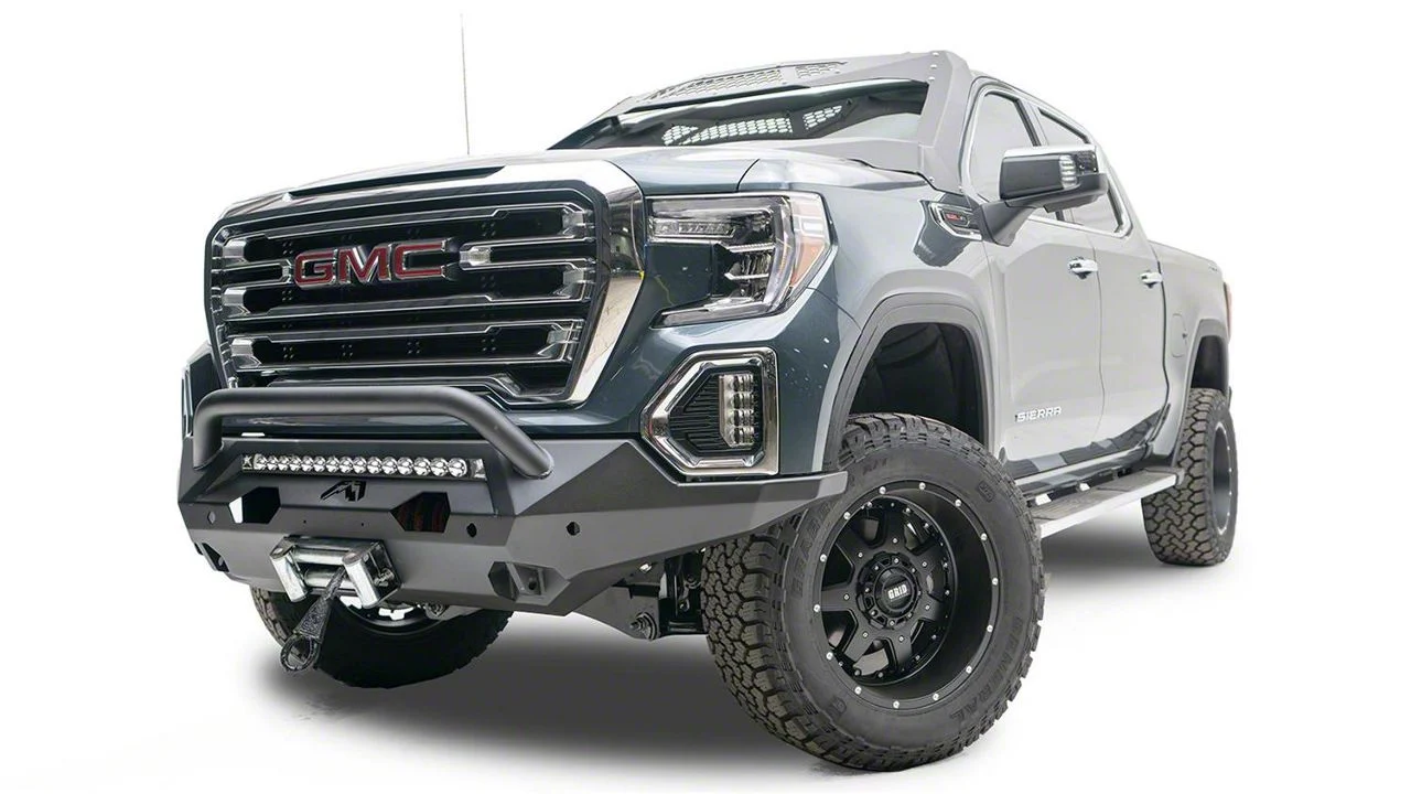 Fab Fours Matrix Front Bumper with Pre-Runner Guard; Bare Steel (15-19 Sierra 2500 HD)