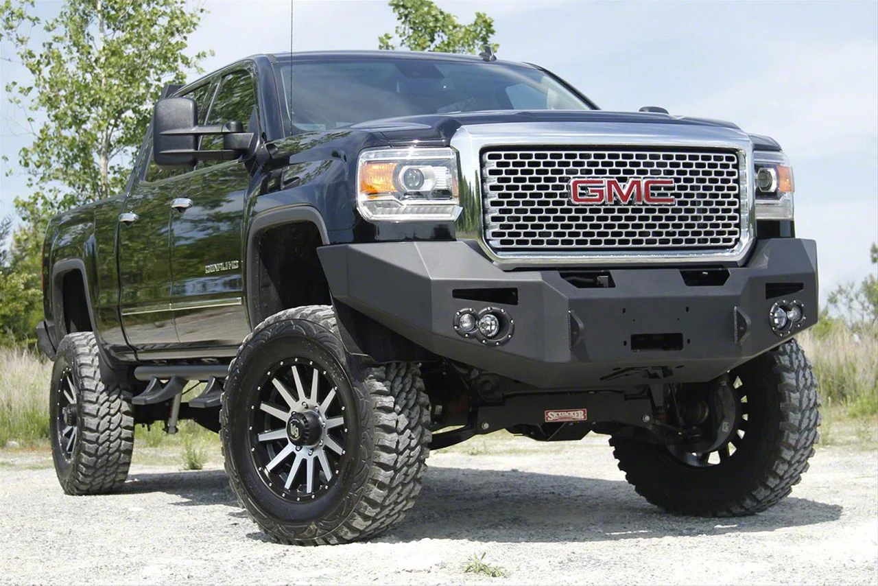 Fab Fours Premium Heavy Duty Winch Front Bumper with No Guard; Bare Steel (15-19 Sierra 2500 HD)