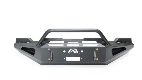 Fab Fours Red Steel Front Bumper with Pre-Runner Guard; Matte Black (20-23 Sierra 2500 HD)