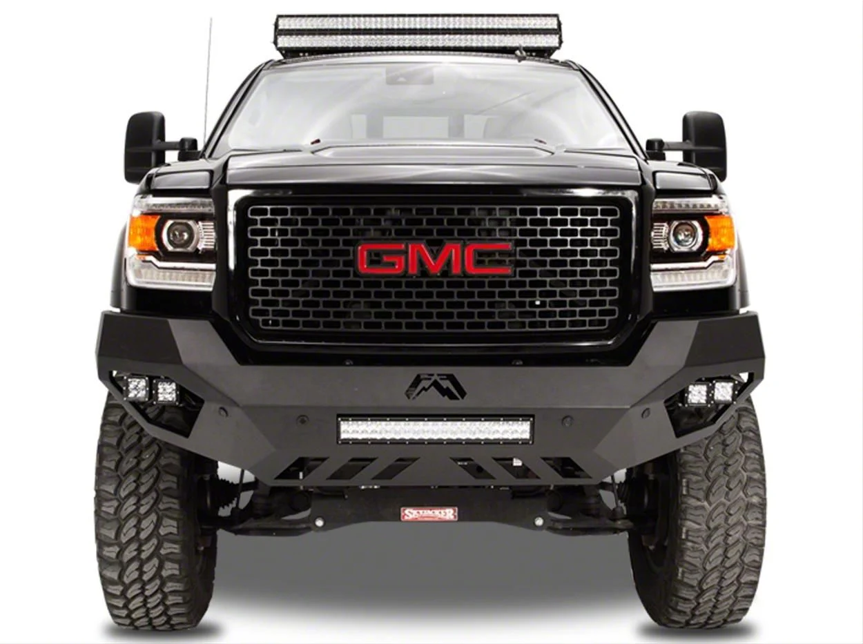 Fab Fours Vengeance Front Bumper with No Guard; Bare Steel (11-14 Sierra 2500 HD)