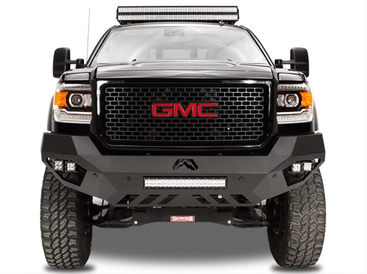 Fab Fours Vengeance Front Bumper with No Guard; Matte Black (11-14 Sierra 2500 HD)