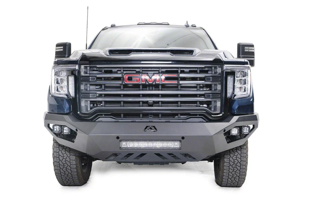 Fab Fours Vengeance Front Bumper with No Guard; Matte Black (20-23 Sierra 2500 HD)
