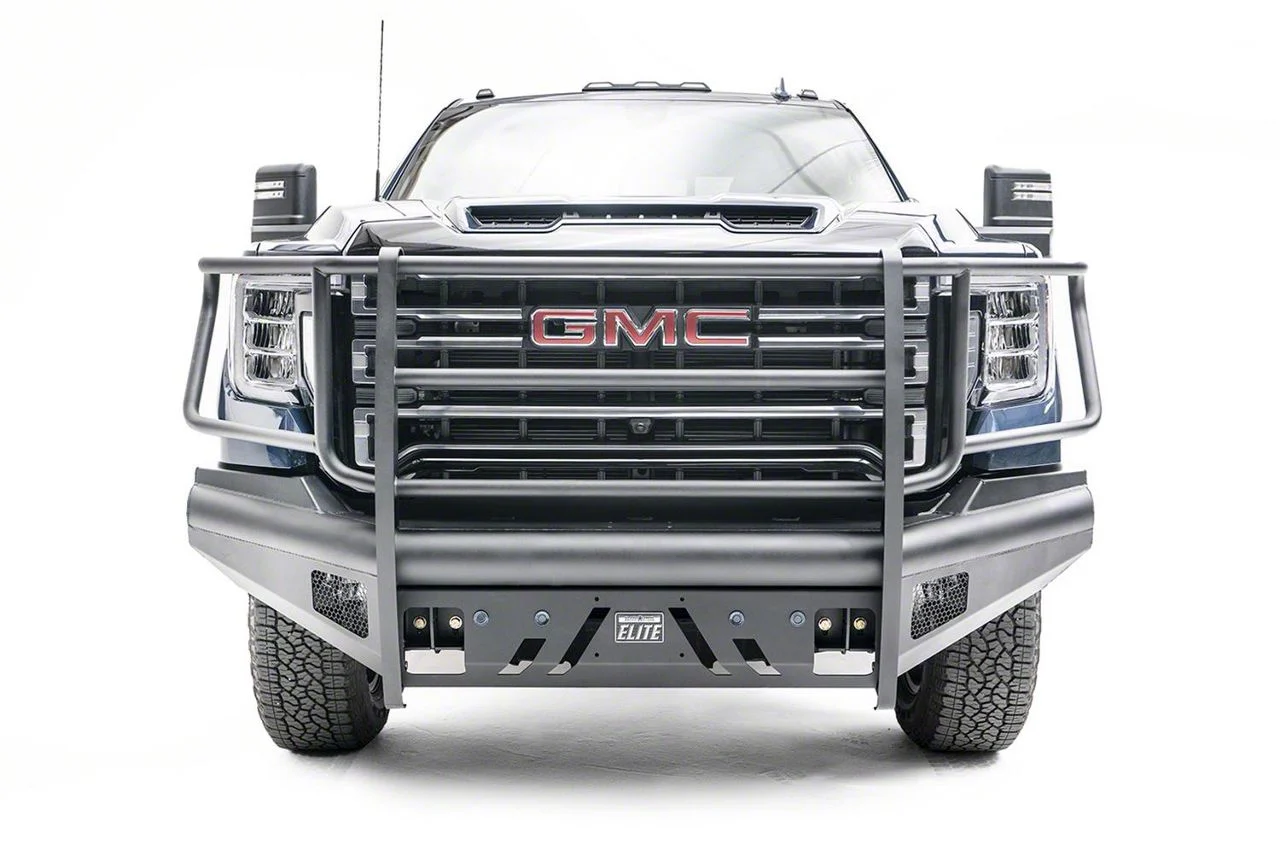 Fab Fours Black Steel Front Bumper with Full Guard; Matte Black (20-23 Sierra 3500 HD)
