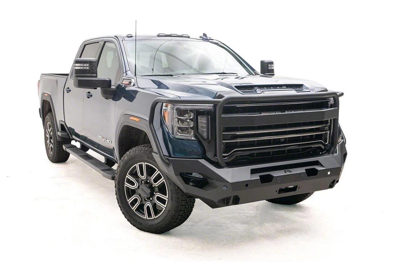 Fab Fours Matrix Front Bumper with Full Guard; Bare Steel (20-23 Sierra 3500 HD)
