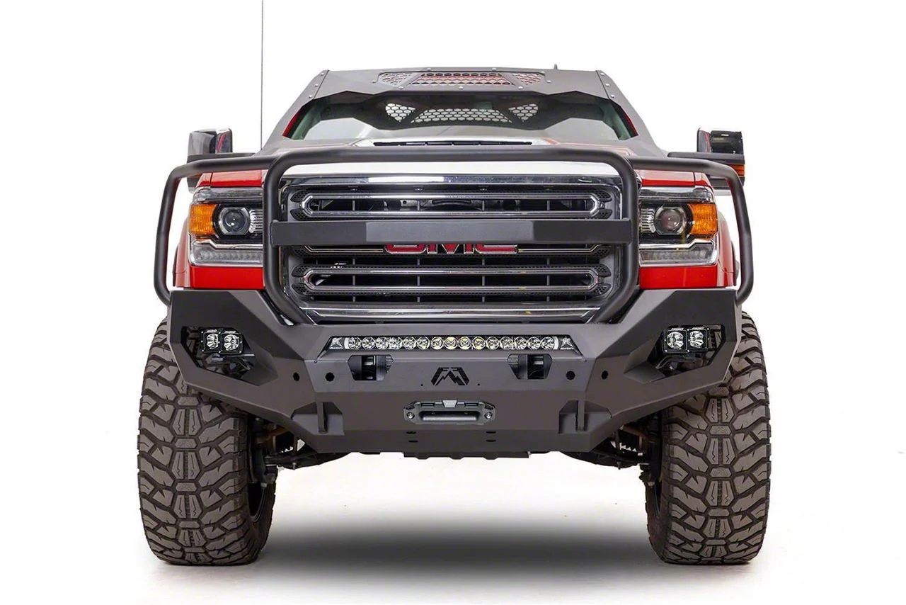 Fab Fours Matrix Front Bumper with Full Guard; Matte Black (15-19 Sierra 3500 HD)