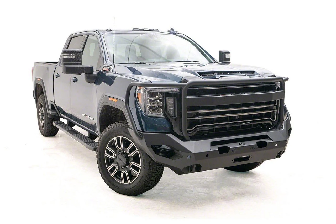Fab Fours Matrix Front Bumper with Full Guard; Matte Black (20-23 Sierra 3500 HD)