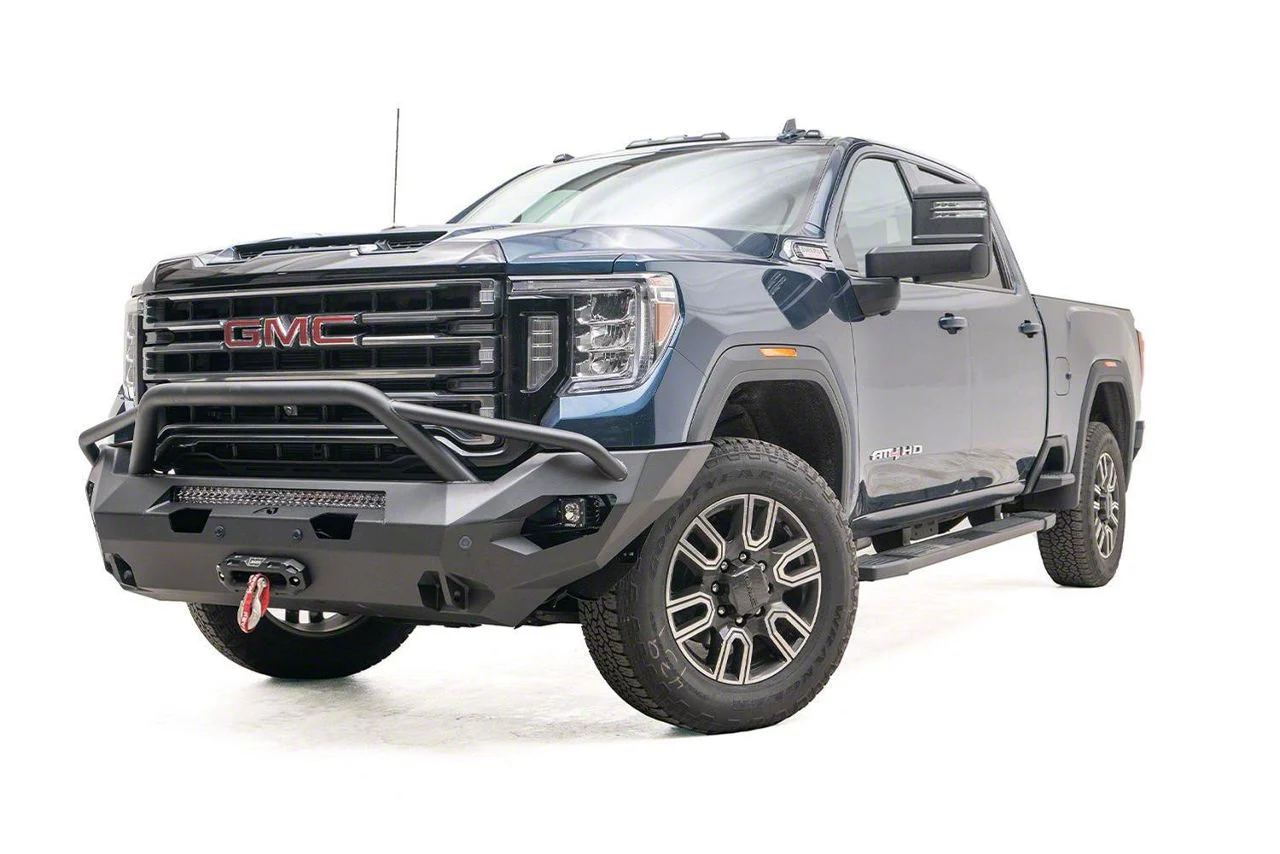 Fab Fours Matrix Front Bumper with Pre-Runner Guard; Bare Steel (20-23 Sierra 3500 HD)