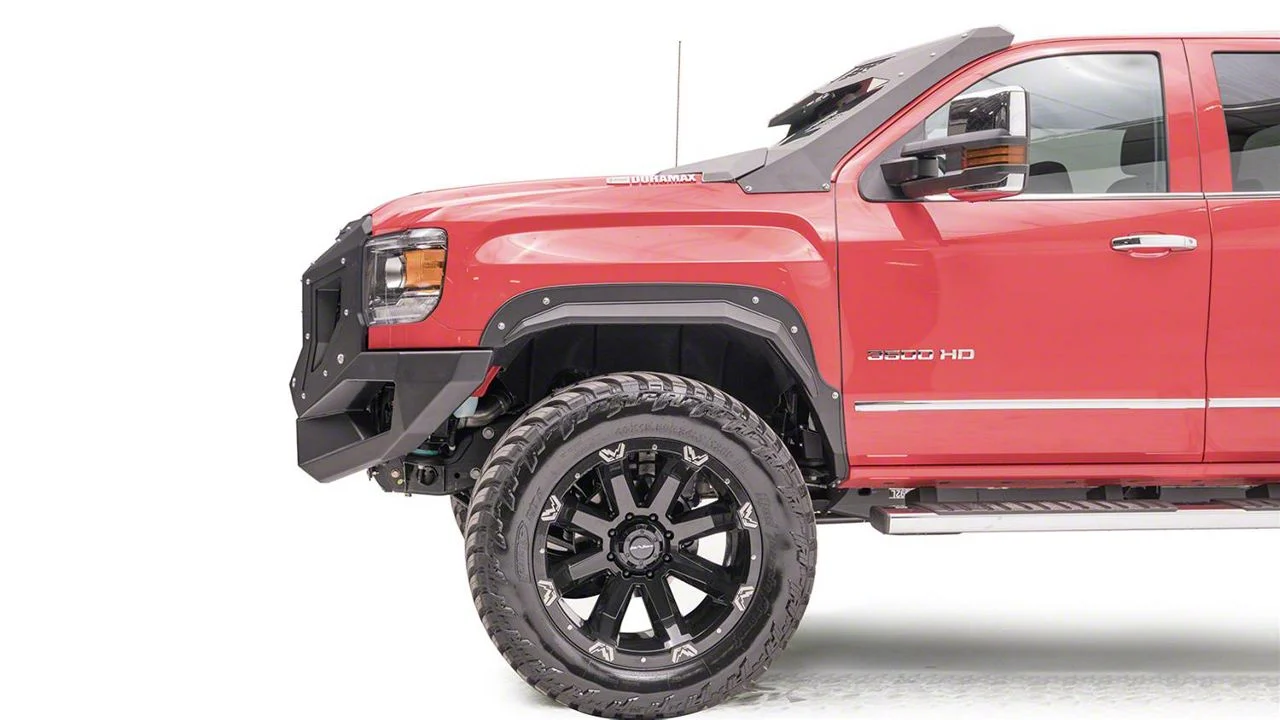 Fab Fours Open Fender Flares; Matte Black (15-19 Sierra 3500 HD)