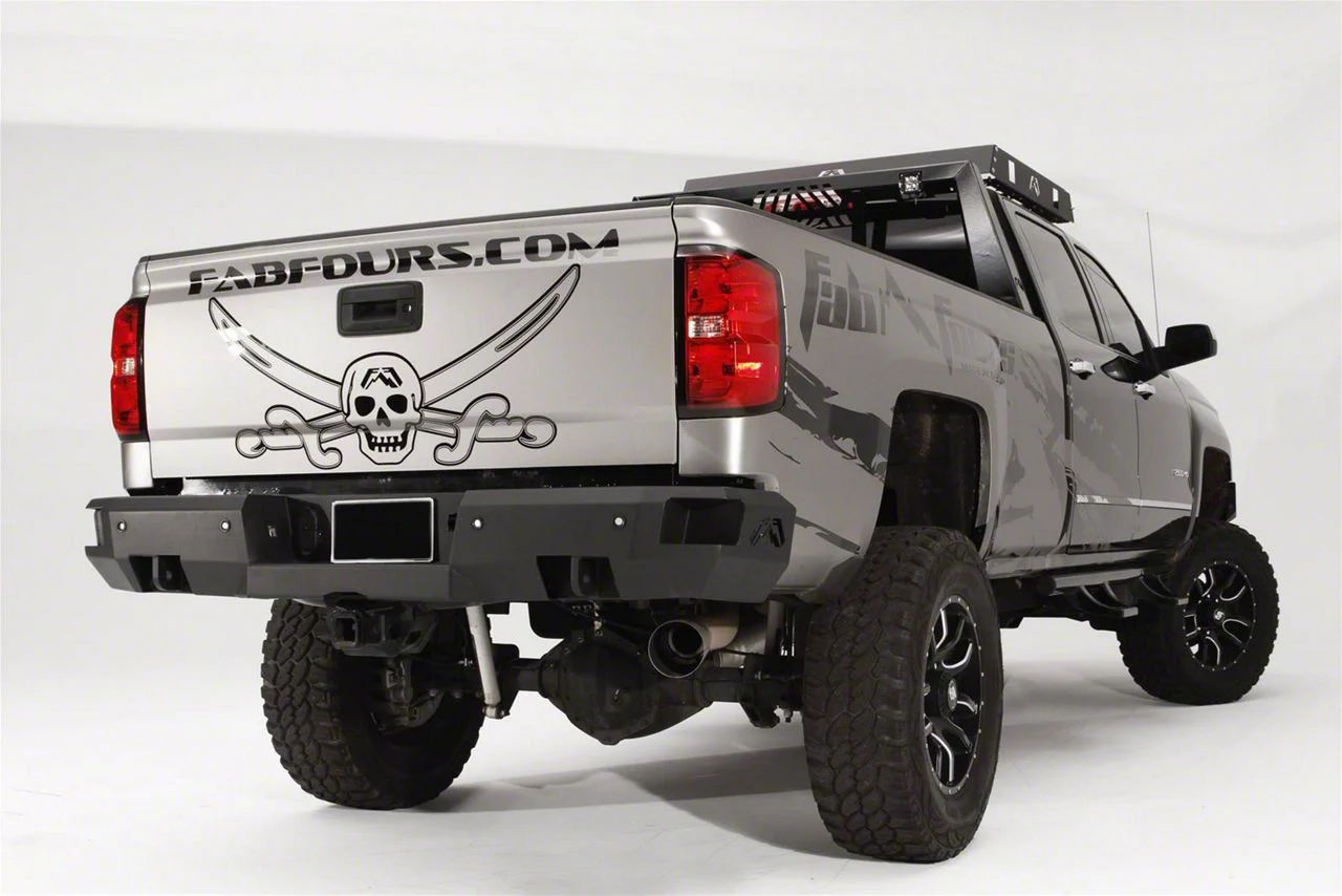Fab Fours Premium Rear Bumper; Matte Black (15-19 Sierra 3500 HD)