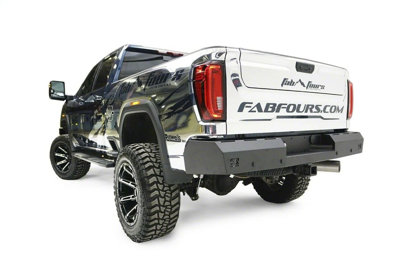 Fab Fours Red Steel Rear Bumper; Matte Black (20-26 Sierra 3500 HD)