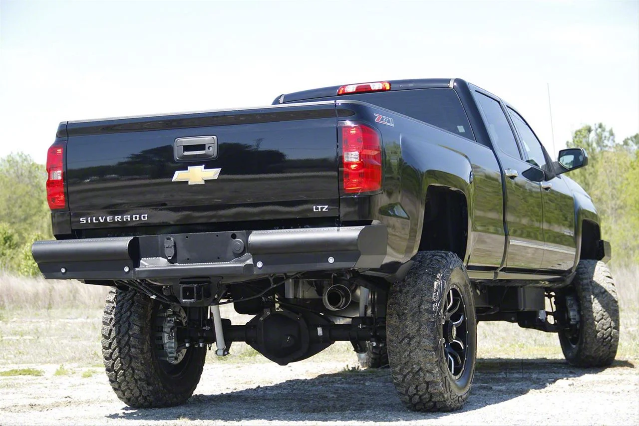 Fab Fours Black Steel Elite Rear Bumper; Matte Black (15-19 Silverado 3500 HD)
