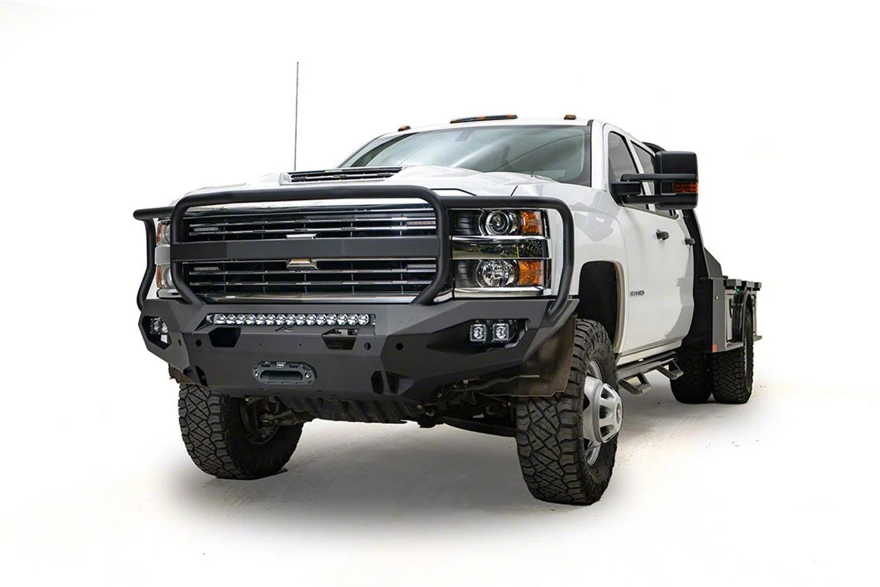 Fab Fours Matrix Front Bumper with Full Guard; Matte Black (15-19 Silverado 3500 HD)