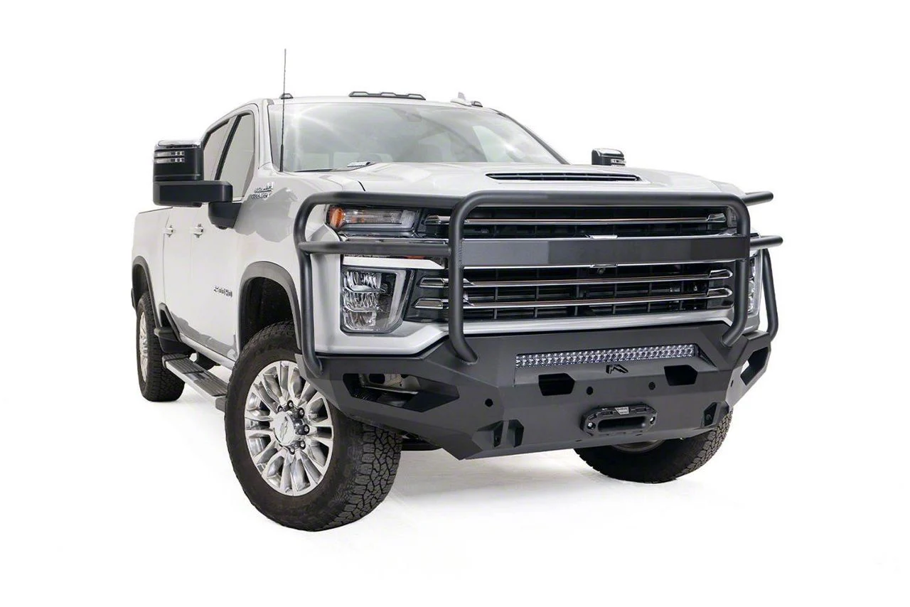 Fab Fours Matrix Front Bumper with Full Guard; Matte Black (20-23 Silverado 3500 HD)