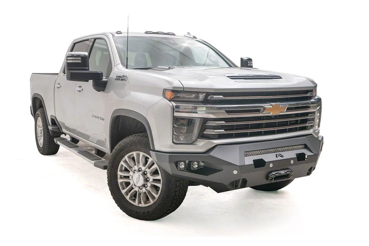 Fab Fours Matrix Front Bumper with No Guard; Matte Black (20-23 Silverado 3500 HD)