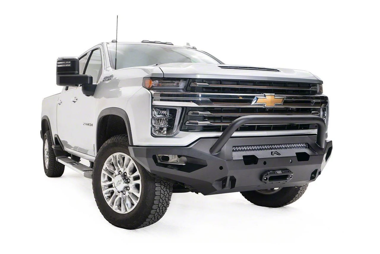 Fab Fours Matrix Front Bumper with Pre-Runner Guard; Bare Steel (20-23 Silverado 3500 HD)