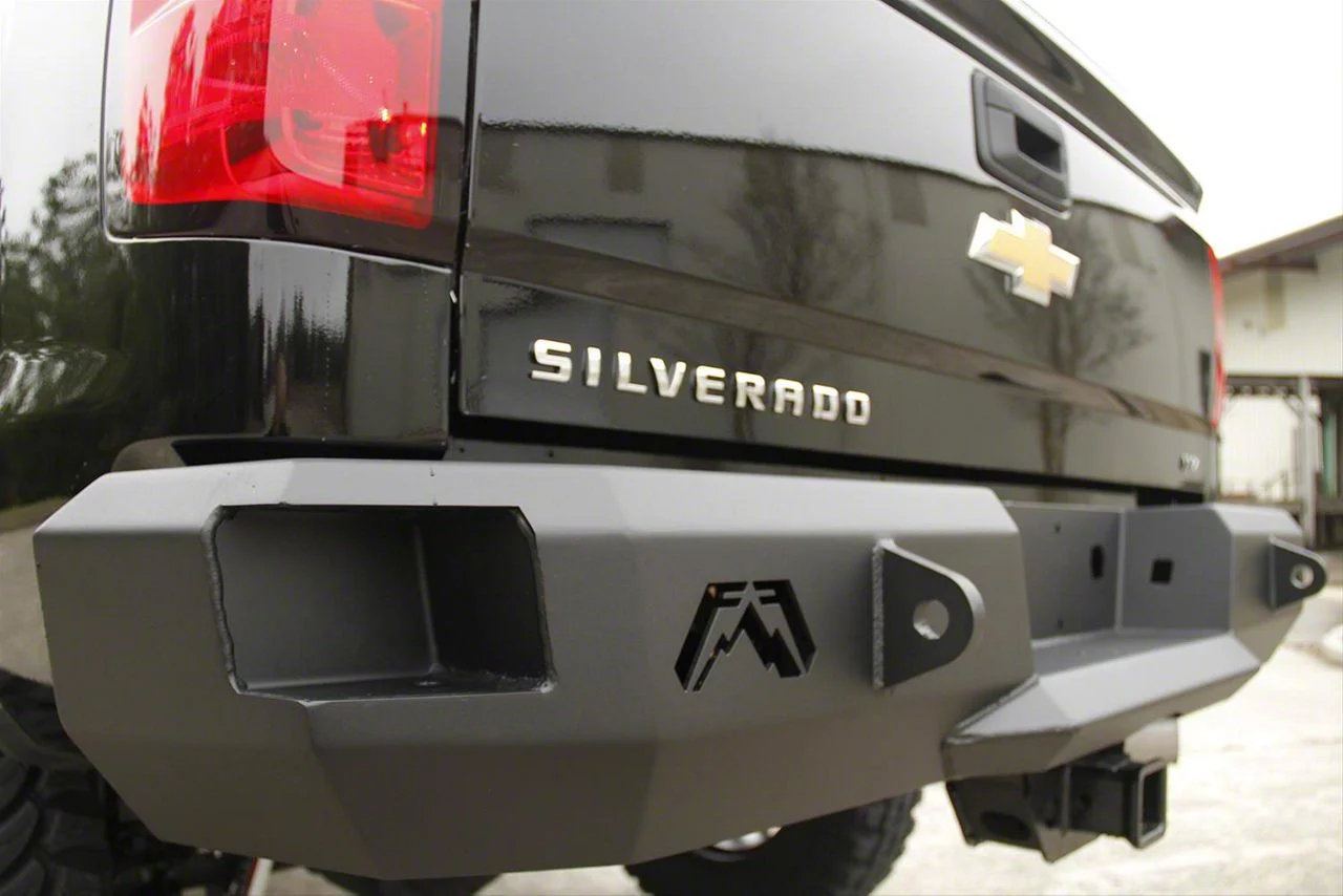 Fab Fours Premium Rear Bumper with D-Ring Mounts; Bare Steel (15-19 Silverado 3500 HD)