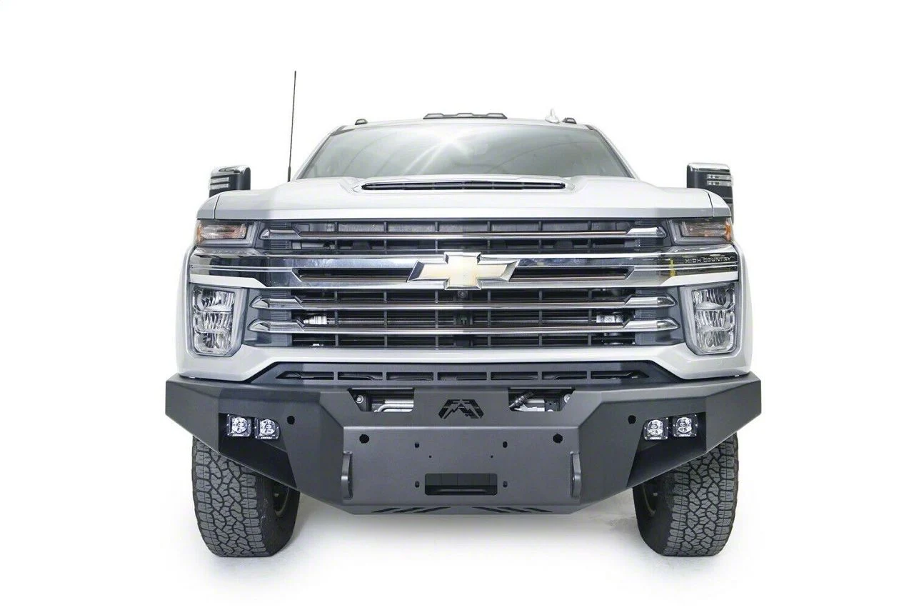 Fab Fours Premium Winch Front Bumper with No Guard; Matte Black (20-23 Silverado 3500 HD)
