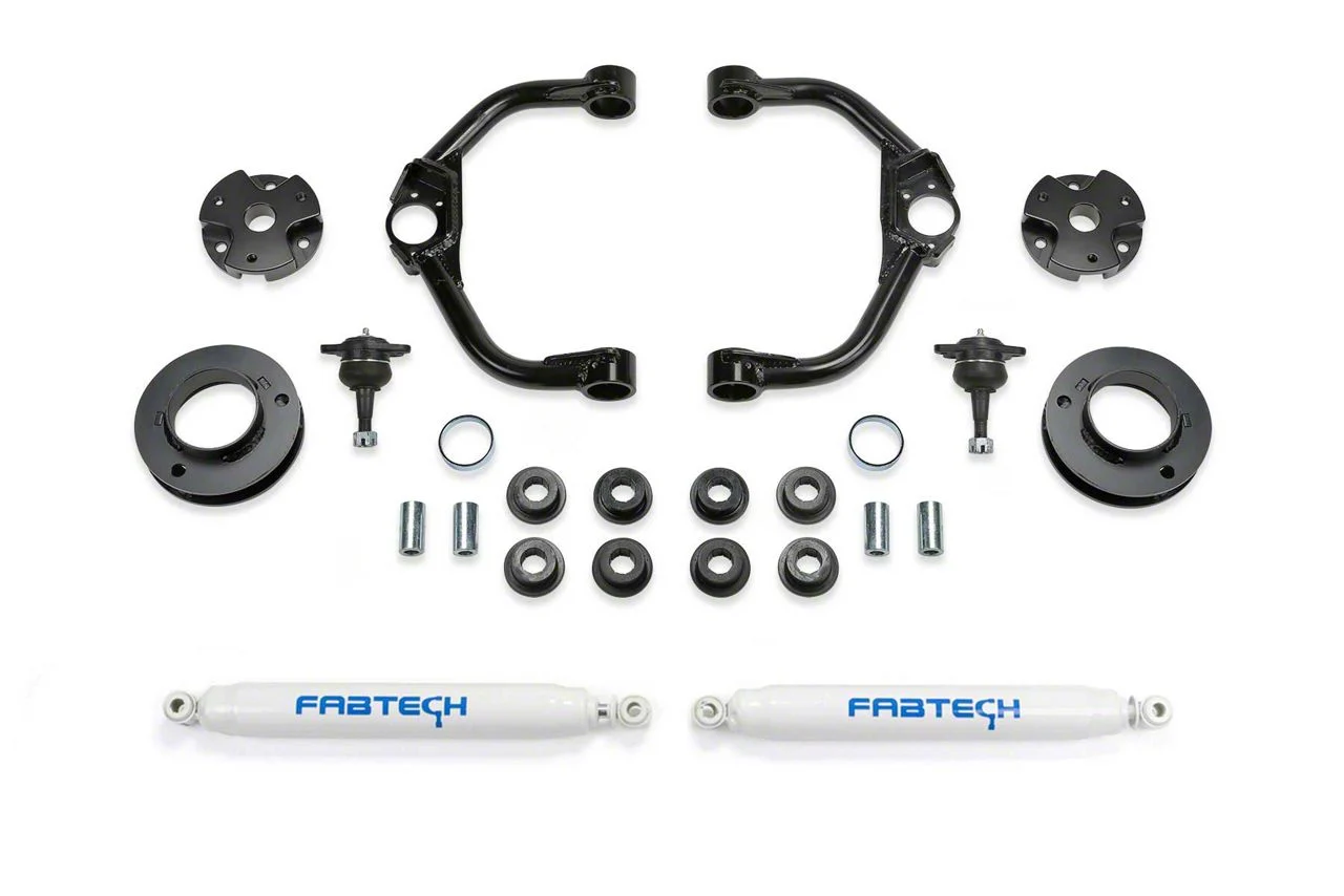 Fabtech 3-Inch Ball Joint Upper Control Arm Lift Kit with Performance Shocks (19-26 4WD RAM 1500 w/o Air Ride, Excluding Rebel, RHO & TRX)
