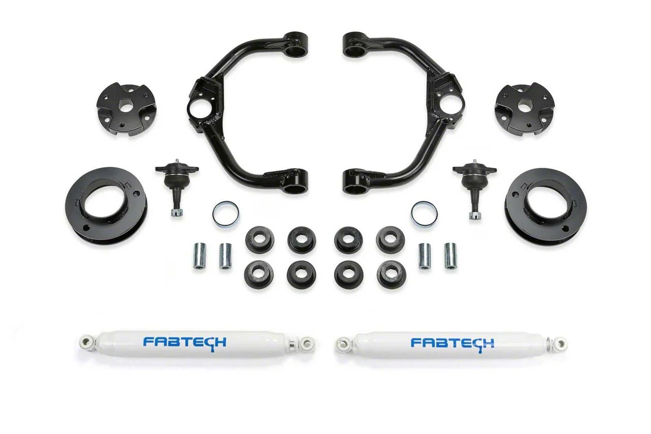 Fabtech 3-Inch Ball Joint Upper Control Arm Lift Kit with Performance Shocks (19-26 4WD RAM 1500 Rebel w/o Air Ride)