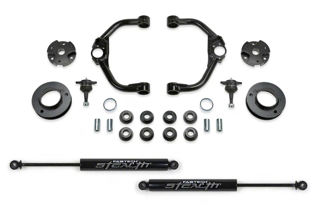 Fabtech 3-Inch Ball Joint Upper Control Arm Lift Kit with Stealth Shocks (19-26 4WD RAM 1500 Rebel w/o Air Ride)