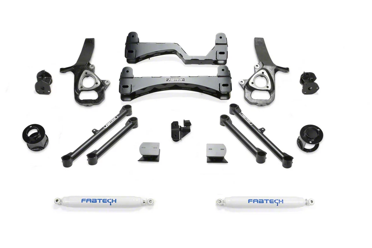 Fabtech 6-Inch Basic Suspension Lift Kit with Performance Shocks (19-24 2WD RAM 1500 w/o Air Ride, Excluding Rebel, RHO & TRX)