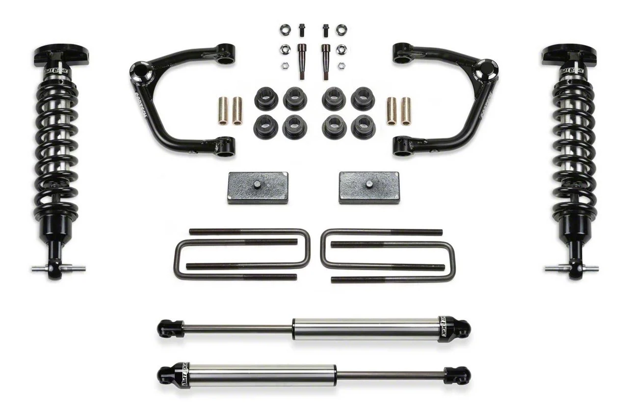 Fabtech 3-Inch Uniball Upper Control Arm Lift Kit with Dirt Logic 2.5 Coil-Overs and Dirt Logic 2.25 Shocks (19-26 Sierra 1500 Double Cab, Crew Cab, Excluding AT4, Denali & Diesel)