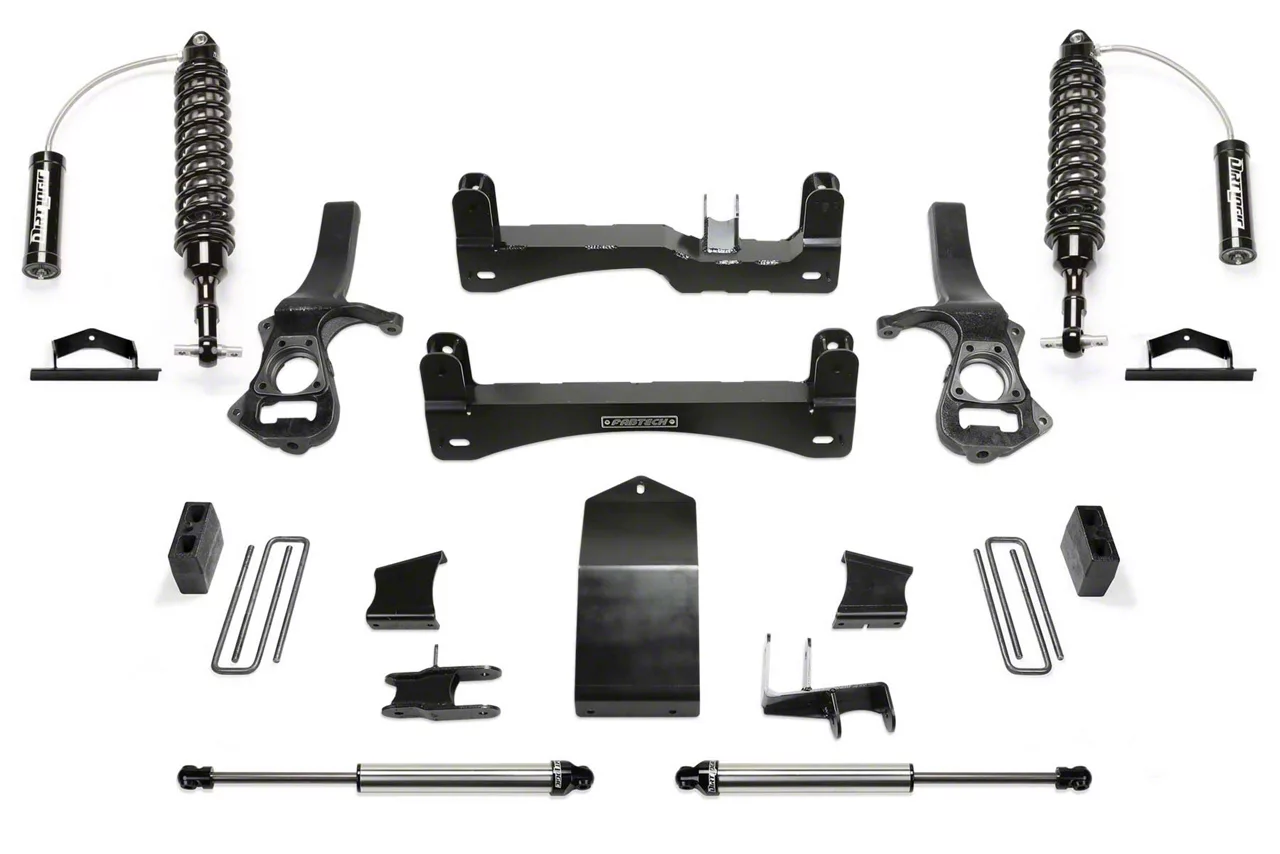 Fabtech 4-Inch Performance Suspension Lift Kit with Dirt Logic 2.5 Reservoir Coil-Overs and Dirt Logic 2.25 Shocks (19-24 Sierra 1500 AT4, Excluding Diesel)