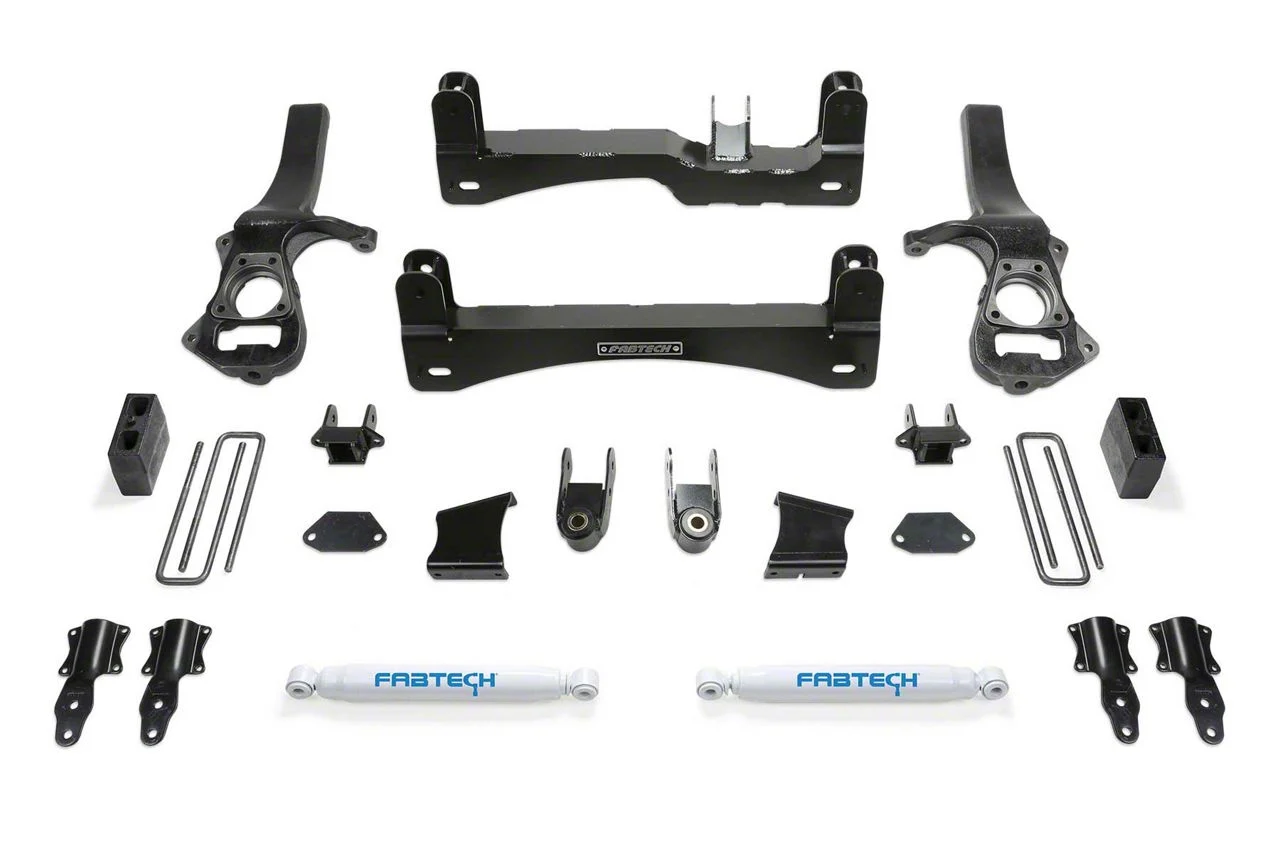 Fabtech 6-Inch Basic Suspension Lift Kit with Performance Shocks (19-24 2WD Sierra 1500 Crew Cab w/ 5.80-Foot Short Box, Excluding AT4 & Denali)