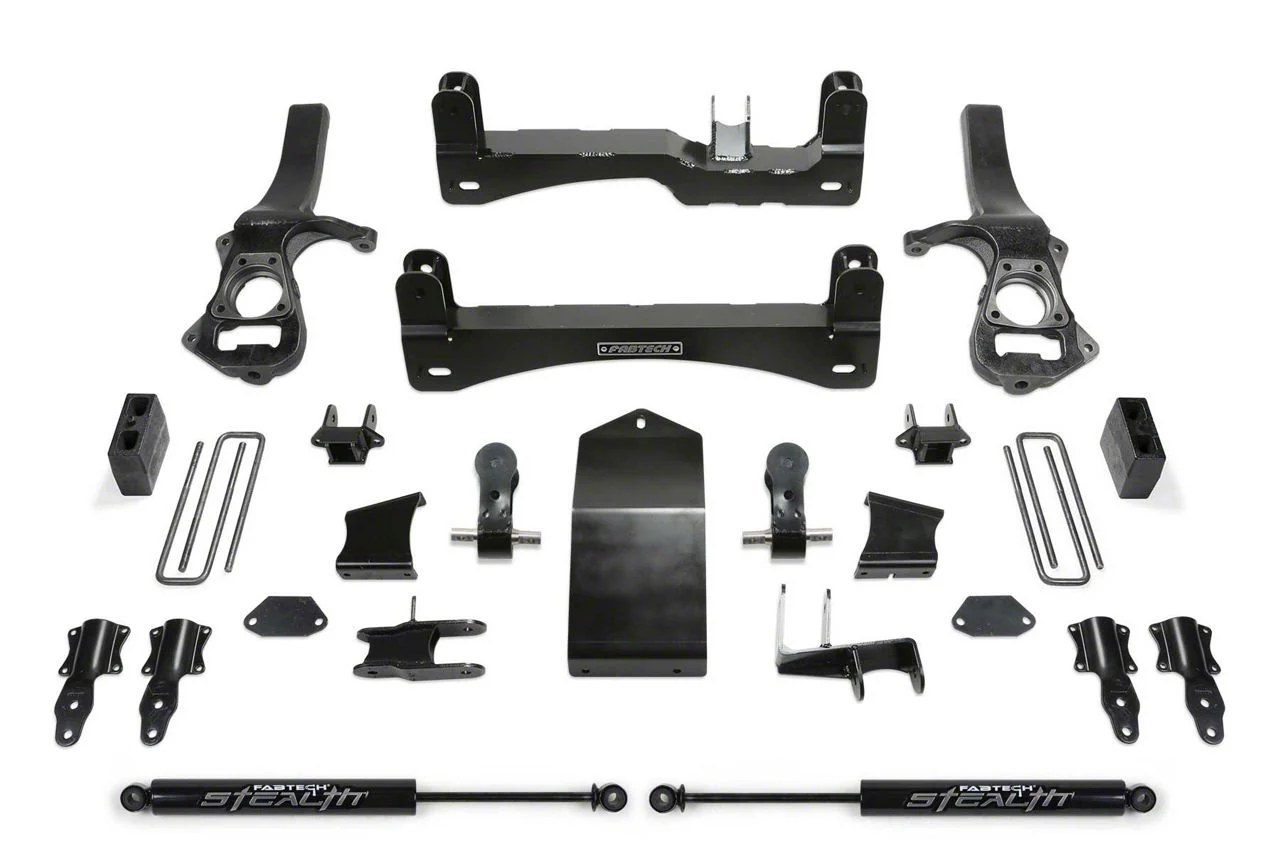 Fabtech 4-Inch Basic Suspension Lift Kit with Stealth Shocks (19-24 Silverado 1500 Trail Boss, Excluding Diesel)