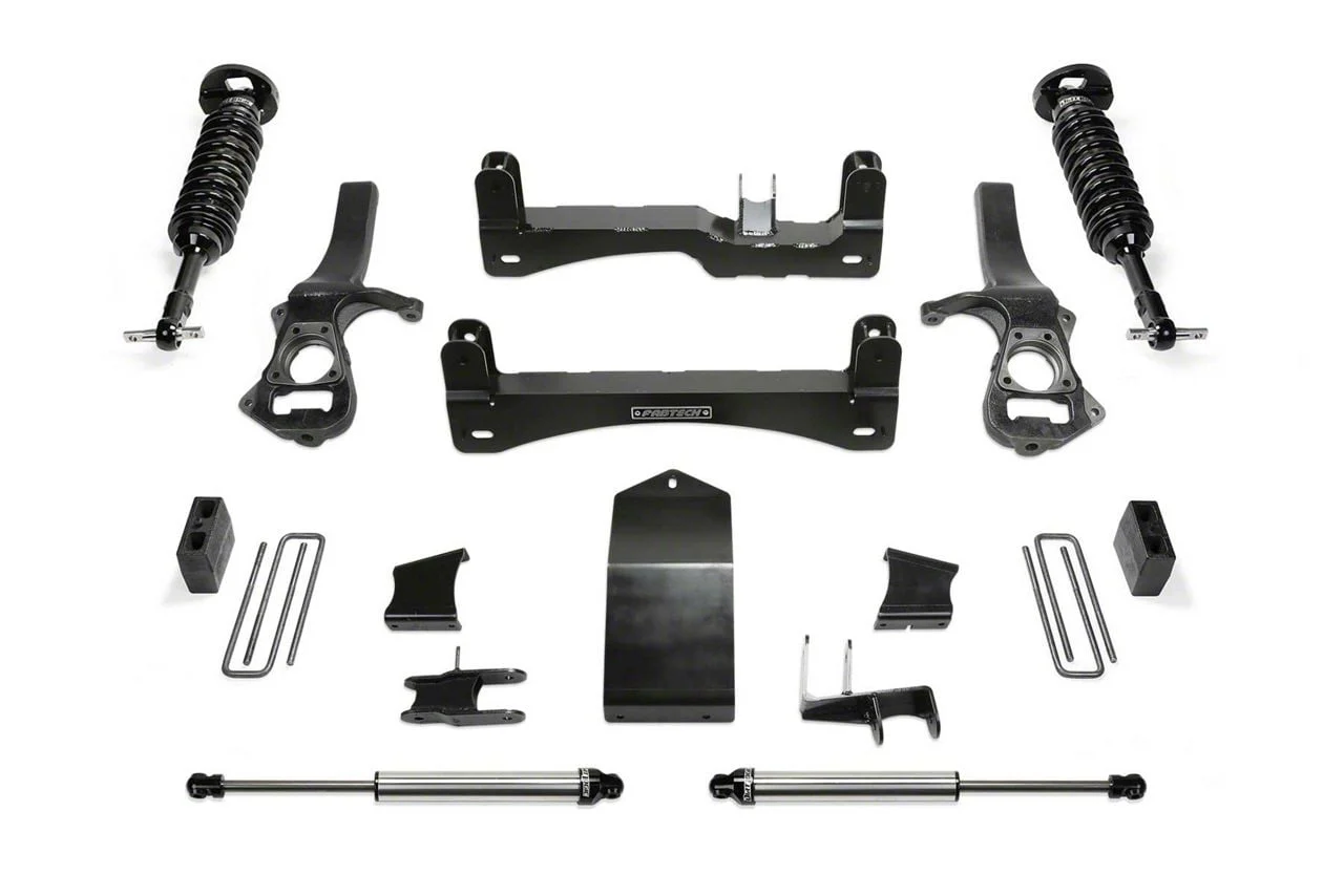 Fabtech 6-Inch Performance Suspension Lift Kit with Dirt Logic 2.5 Coil-Overs and Dirt Logic 2.25 Shocks (19-24 4WD Silverado 1500 Crew Cab w/ 5.80-Foot Short Box, Excluding Diesel & Trail Boss)