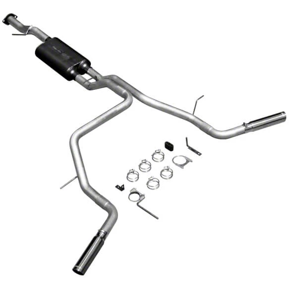 Flowmaster American Thunder Dual Exhaust System with Polished Tips; Side Exit (07-08 5.3L Tahoe)