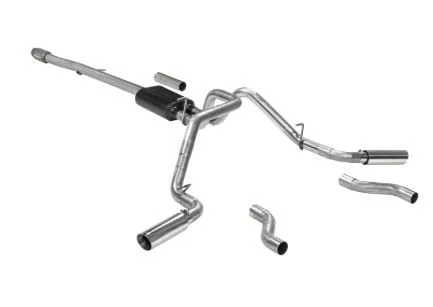 Flowmaster American Thunder Dual Exhaust System with Polished Tips; Side/Rear Exit (19-26 5.3L Silverado 1500 w/o Factory Dual Exhaust)
