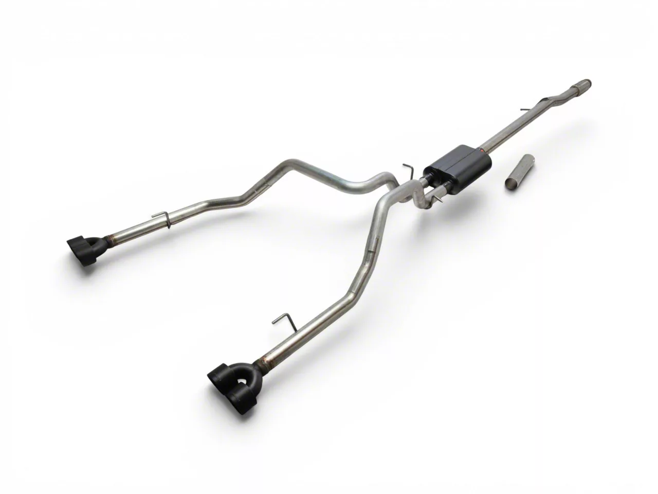 Flowmaster American Thunder Dual Exhaust System with Quad Black Tips; Rear Exit (19-23 5.3L Silverado w/ Factory Dual Exhaust)