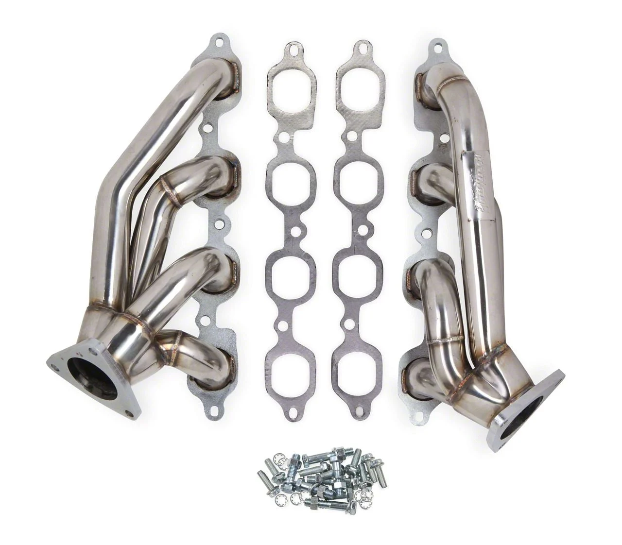 Flowtech 1-5/8-Inch Shorty Headers; Polished (14-15 V8 Silverado 1500)
