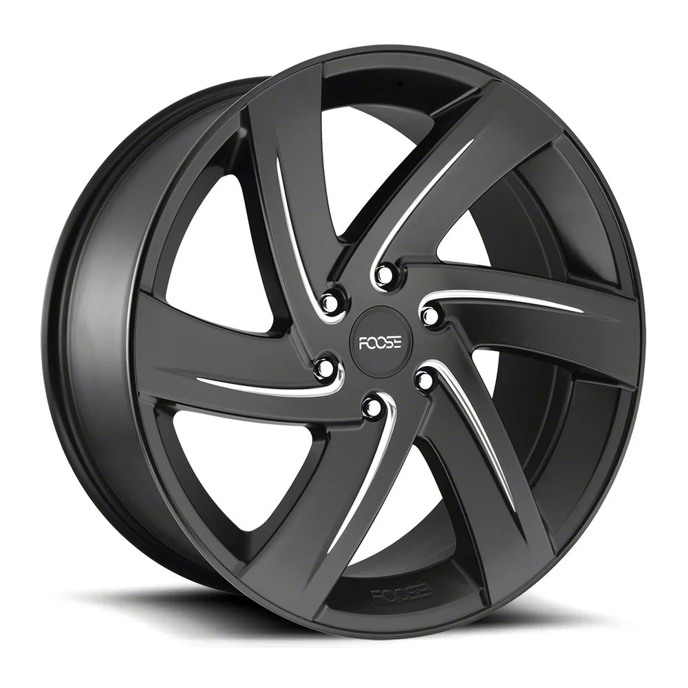 Foose Bodine Matte Black Milled 6-Lug Wheel; 22x9.5; 25mm Offset (19-26 Sierra 1500)