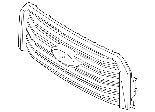Ford Five Bar Style Upper Replacement Grille; Unpainted (15-17 F-150 w/o Forward Facing Camera)