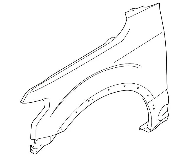 Ford Front Fender with Wheel Opening Molding Holes; Passenger Side (15-20 F-150, Excluding Raptor)