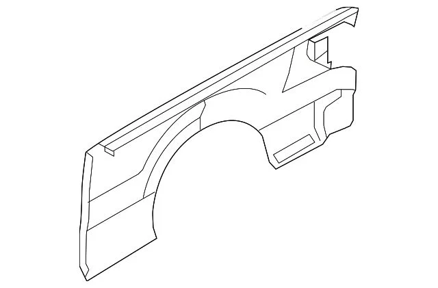 Ford Outer Truck Bed Panel without Wheel Opening Molding Holes; Driver Side (09-14 F-150 w/ 5-1/2-Foot Bed)
