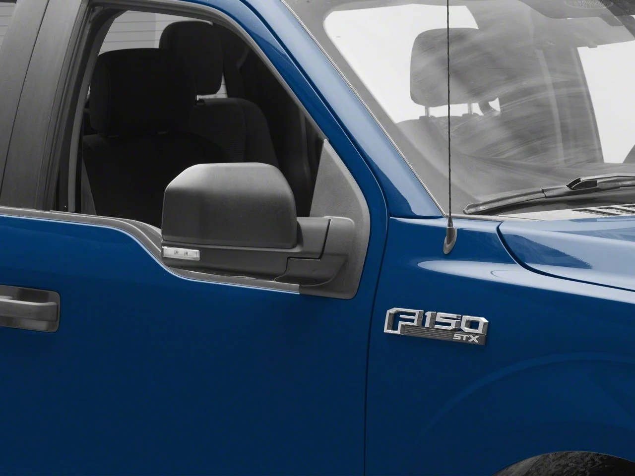 Ford Powered Heated Side Mirror with Spot Light; Black; Passenger Side (18-20 F-150 w/ BLIS)