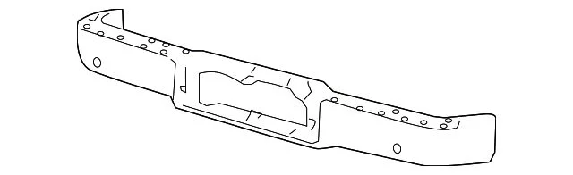 Ford Rear Bumper; Not Pre-Drilled for Backup Sensors; Unpainted (04-05 F-150 Styleside)