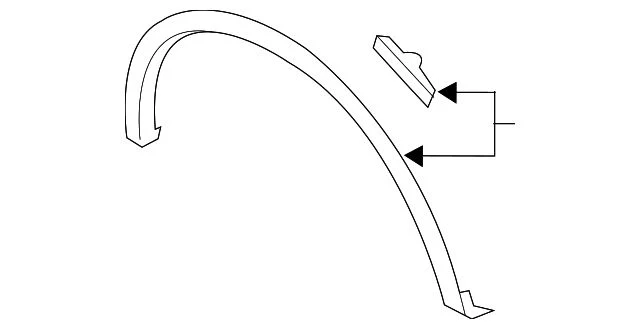 Ford Rear Wheel Arch Molding; Unpainted; Driver Side (15-20 F-150, Excluding Raptor)