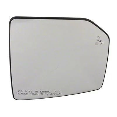 Ford Standard Heated Side Mirror Gloss with Blind Spot Detection; Passenger Side (15-20 F-150)