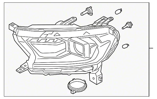 Ford Factory Replacement Halogen Headlight; Black Housing; Clear Lens; Passenger Side (19-23 Ranger)